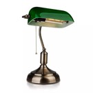 Gabinetowa lampka biurkowa E27 z zielonym kloszem VT-7151