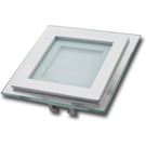 Szklany panel LED podtynkowy 6W 420lm kwadrat VT-602G SQ