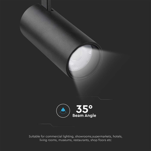 Lampa szynowa LED 3w1 30W 35° VT-47030 czarna