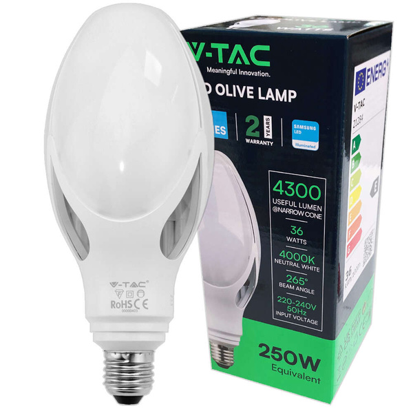 Żarówka parkowa LED SAMSUNG PRO 36W E27 4300 lm Ø90 mm  VT-240