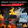 Potrójna hermetyczna mufa kablowa 3-pinowa CableGuard T-Joint 3W czarna
