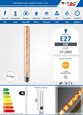 Żarówka AMBER LED 5W E27 T30 450lm FILAMEN VT-2005