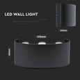 Lampa elewacyjna LED 6W 540lm VT-846 czarna