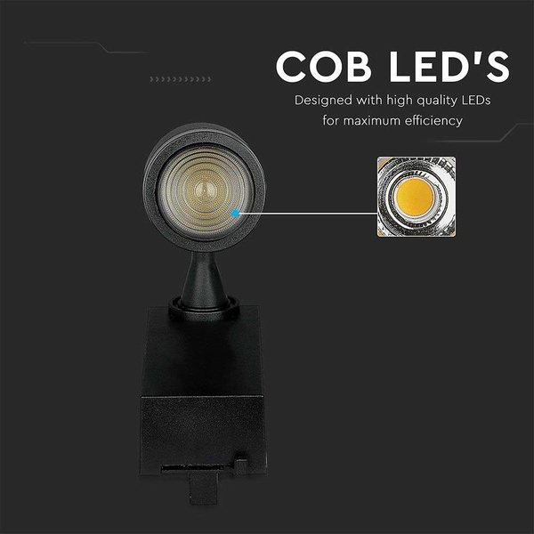 Lampa szynowa LED 3w1 15W regulowany kąt, ściemnialna VT-7715 czarna