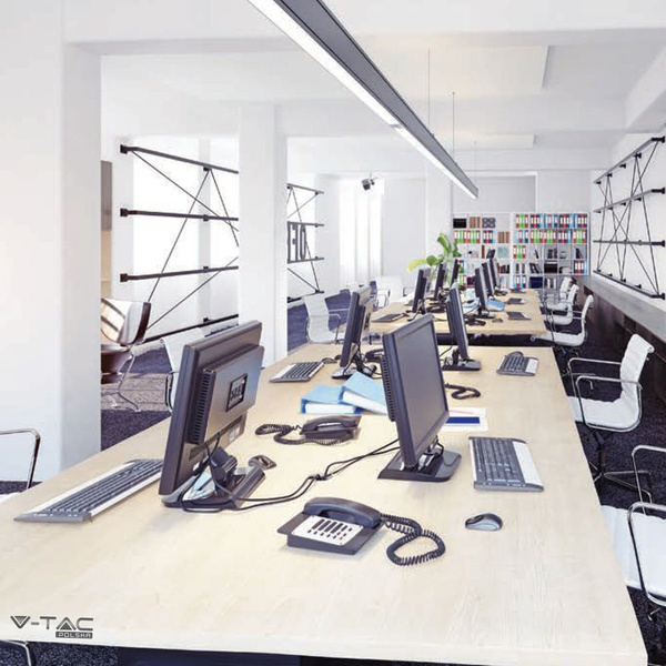 Biurowa lampa liniowa OptiLine 30W 4600lm 2w1 czarna