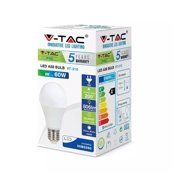 Żarówka LED A58 SAMSUNG PRO 9W E27 806 lm VT-210