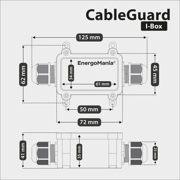 Instalacyjna puszka kablowa IP68 CableGuard I-Box czarna