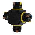 Poczwórna hermetyczna mufa kablowa 3-pinowa CableGuard X-Joint 3W czarna