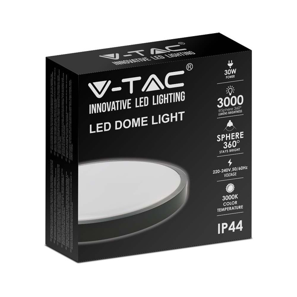 Natynkowy plafon LED 30W okrągły Ø42 cm VT-8630 czarny