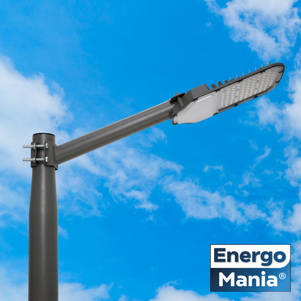 Wysięgnik lampy ulicznej na słup / uchwyt naścienny StreetGrip ⌀48mm 40cm szary