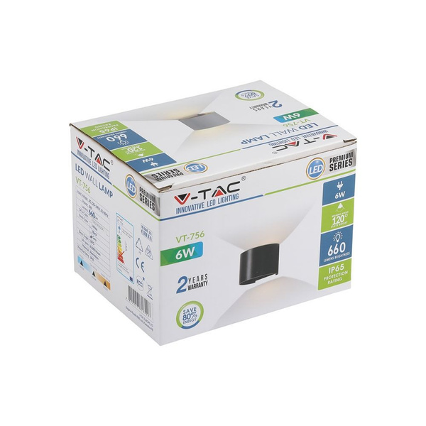 Kinkiet LED BRIDGELUX 6W TUBA VT-756 szara