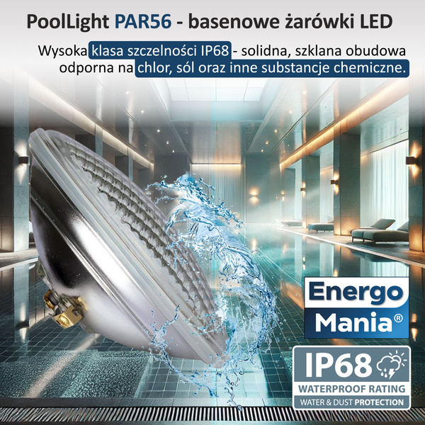 Żarówka basenowa PoolLight LED PAR56 12V IP68 18W 2000 lm