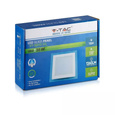 Szklany panel LED podtynkowy 18W 1260lm kwadrat VT-1881G SQ