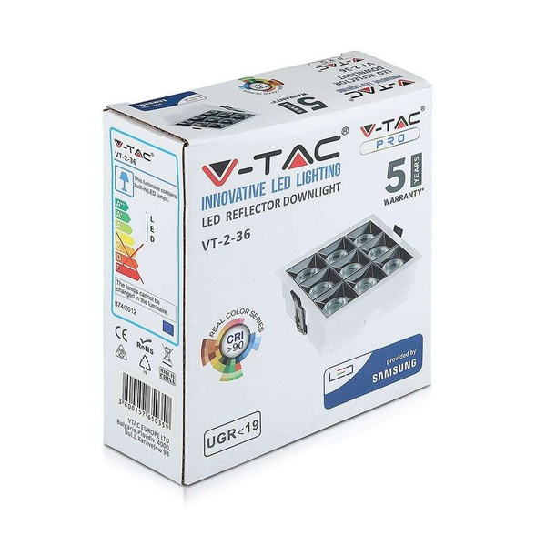 Podtynkowy reflektor LED SAMSUNG 36W 2880 lm VT-2-36 38°