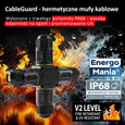 Poczwórna hermetyczna mufa kablowa 3-pinowa CableGuard X-Joint 3W czarna