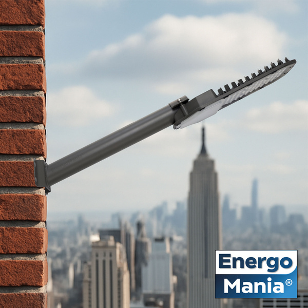 Wysięgnik lampy ulicznej na słup / uchwyt naścienny StreetGrip ⌀60mm 48cm czarny