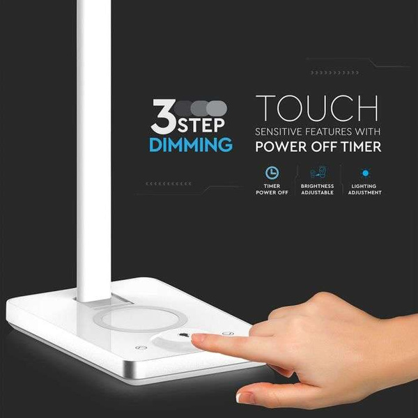 Lampa biurkowa LED 5W z funkcją ładowania telefonu VT-7505 biała