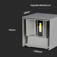 Kinkiet LED BRIDGELUX 6W SZEŚCIAN VT-759 szary