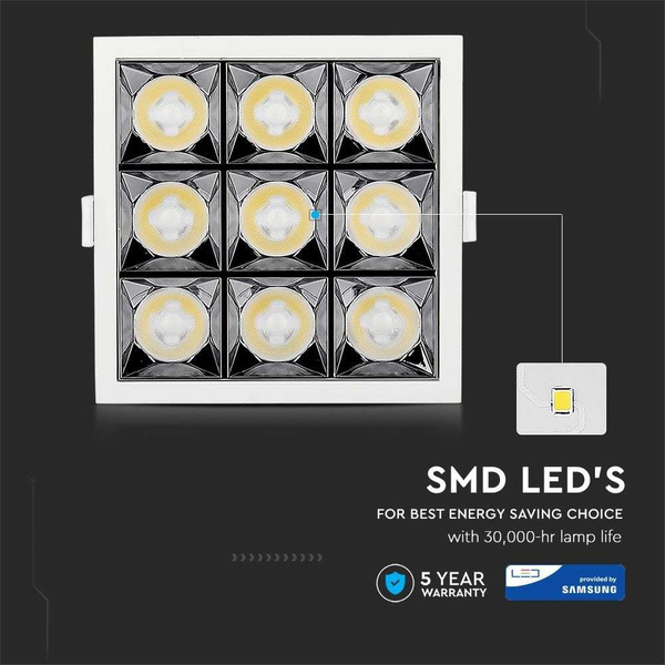 Podtynkowy reflektor LED SAMSUNG 36W 2880 lm VT-2-36 12°