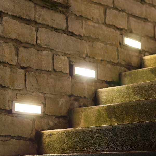 Natynkowa oprawa schodowa LED 3W BIAŁA IP65 VT-1162