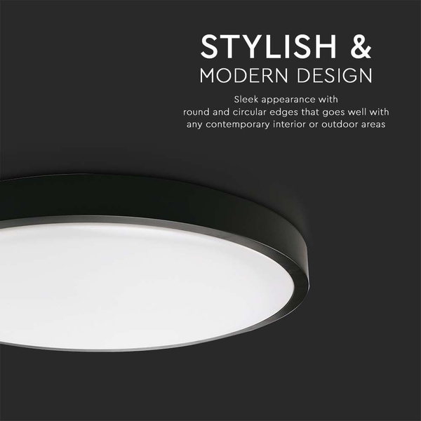 Natynkowy plafon LED 30W okrągły Ø42 cm VT-8630 czarny