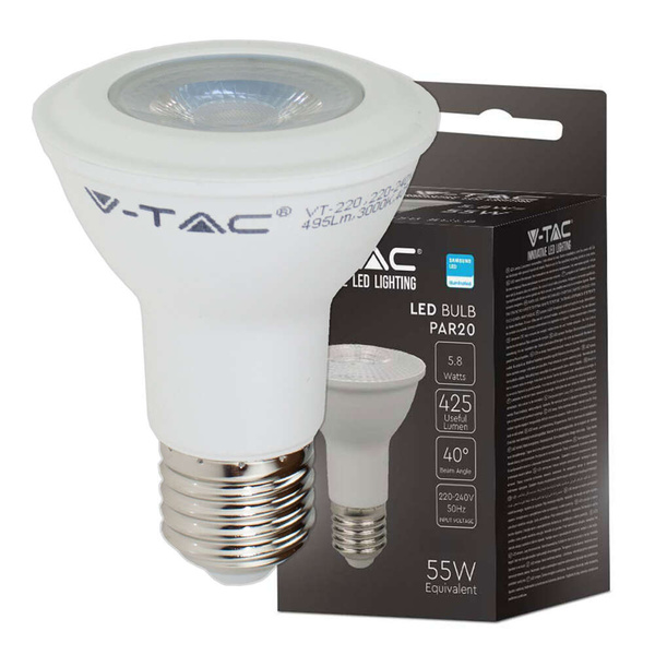 Żarówka halogenowa LED PAR20 SAMSUNG 6W E27 VT-220