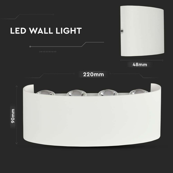 Lampa elewacyjna LED 8W 800lm VT-848 biała