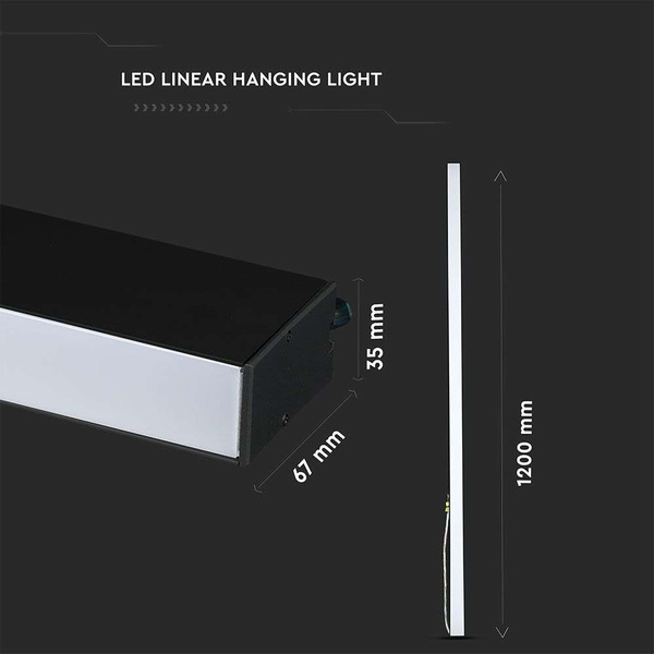 Wisząca lampa liniowa LED SAMSUNG 40W 3200lm 120cm VT-7-40 czarna