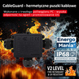 Potrójna hermetyczna puszka kablowa IP68 CableGuard T-Box czarna