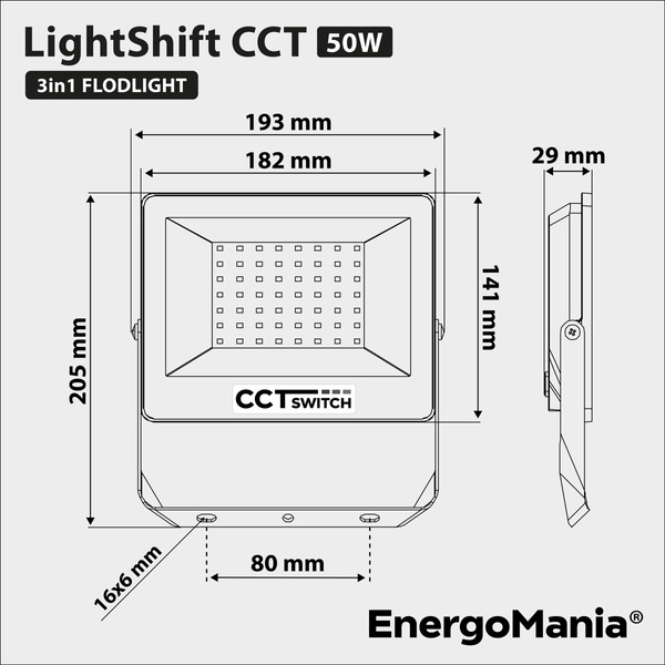 Naświetlacz LED LightShift CCT 30W 4050 lm biały