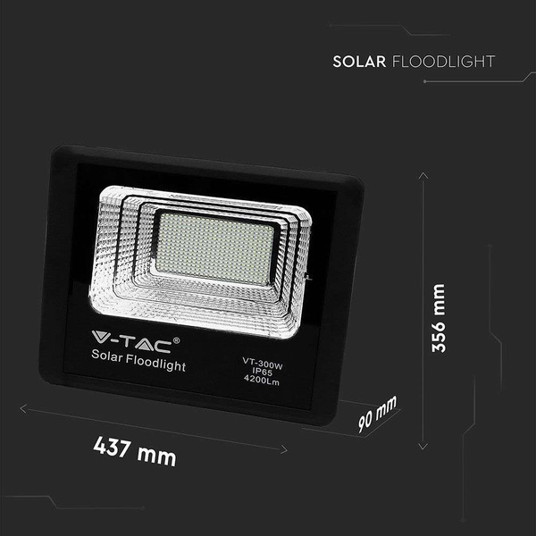 Solarny naświetlacz LED z panelem fotowoltaicznym 4200 lm VT-300W