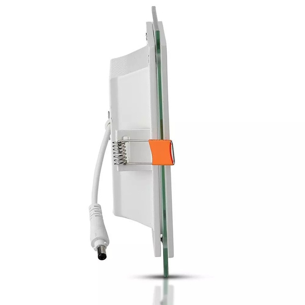 Szklany panel LED podtynkowy 18W 1260lm kwadrat VT-1881G SQ