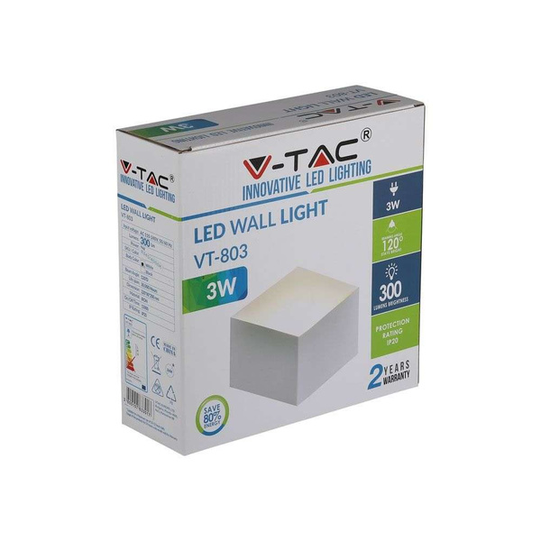 Kinkiet ścienny LED 3W VT-803 biały