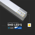 Wisząca lampa liniowa LED SAMSUNG 40W 3200lm 120cm VT-7-40 srebrna
