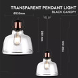 Lampa wisząca LOFT INDUSTRIAL Ø220 mm VT-7220 TRANSPARENT