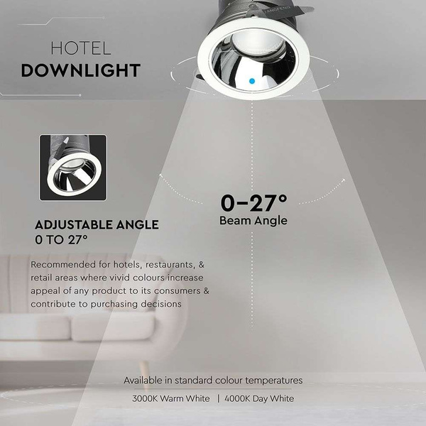 Hotelowa oprawa wpuszczana LED CREE 35W CRI>95 VT-2936