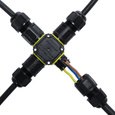 Poczwórna hermetyczna mufa kablowa 3-pinowa CableGuard X-Joint 3W czarna