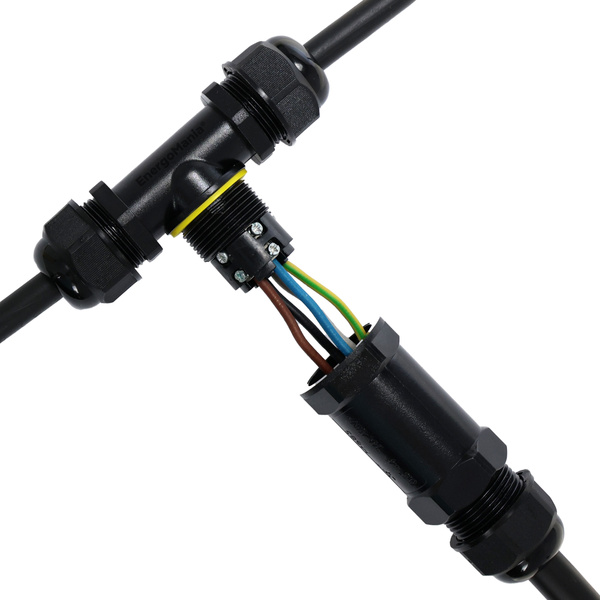 Potrójna hermetyczna mufa kablowa 5-pinowa CableGuard T-Joint 5W czarna