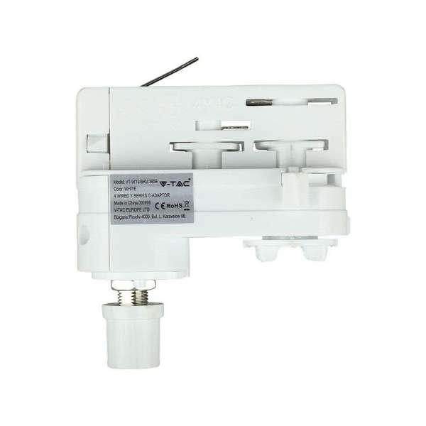 3-fazowy adapter do montażu lamp w szynie biały