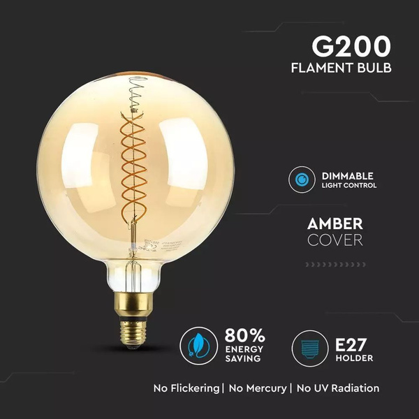 Dekoracyjna żarówka LED 8W E27 500lm FILAMENT VT-2158D ściemnialna