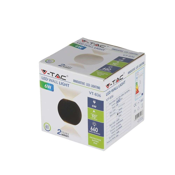 Kula elewacyjna LED 6W 660lm VT-836 czarna