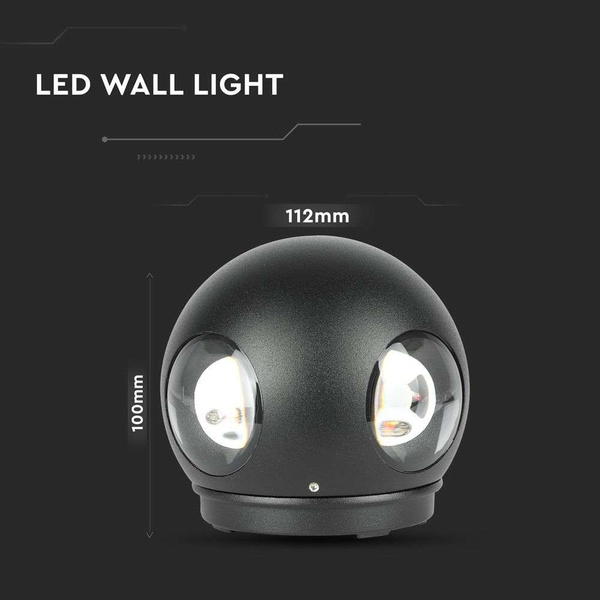 Lampa elewacyjna LED 4W 440lm VT-834 czarna
