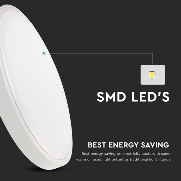 Natynkowy plafon LED 24W okrągły Ø30 cm VT-8624 biały