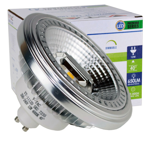 Żarówka halogenowa LED 12W AR111 ES111 GU10 40° ściemnialna VT-1112D